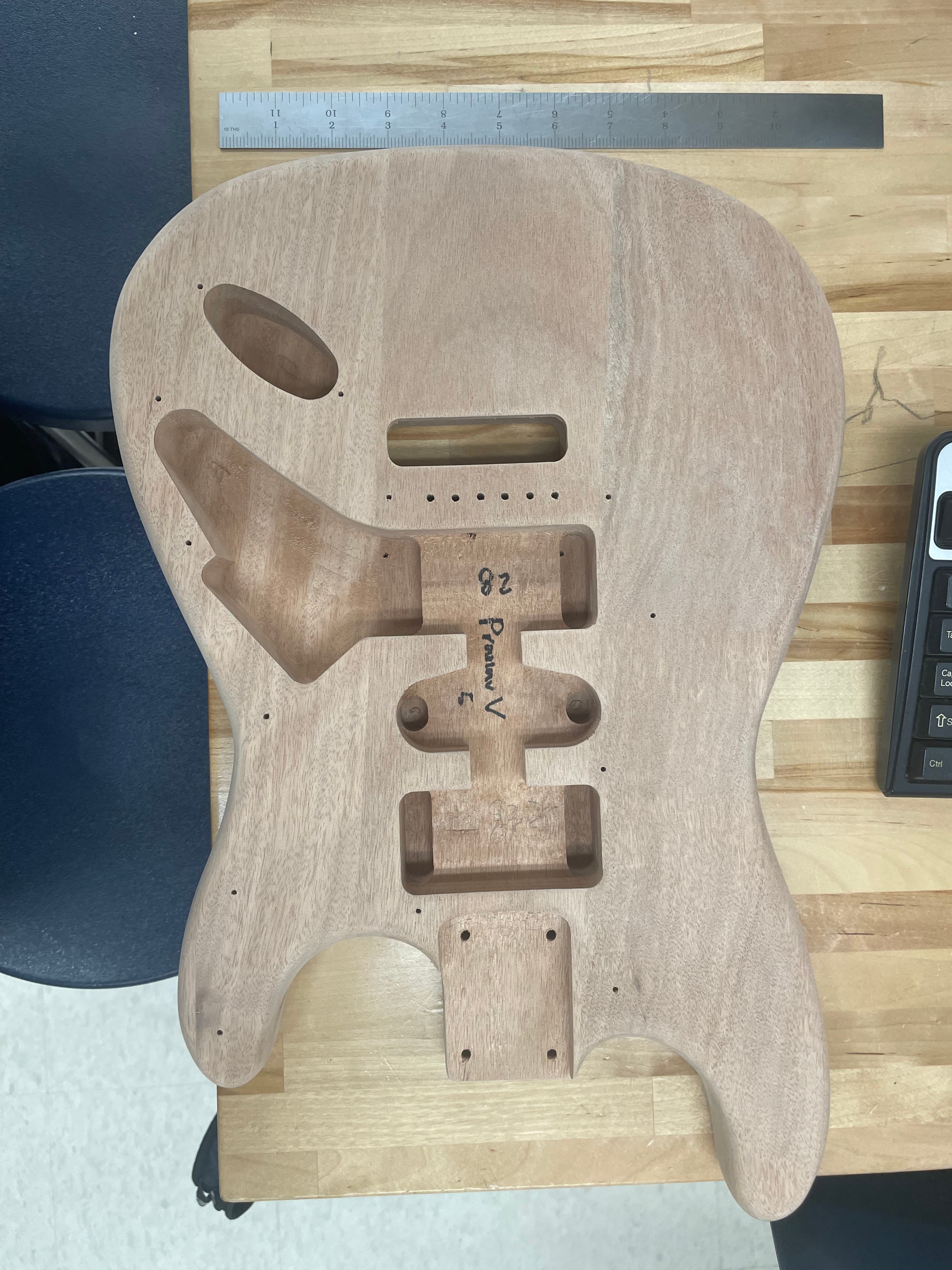 Guitar wooden body construction